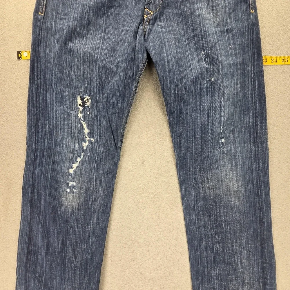 Diesel Jeans Mens 32x32 Blue Heeven Slim Tapered Made in Italy Button Fly 008II
